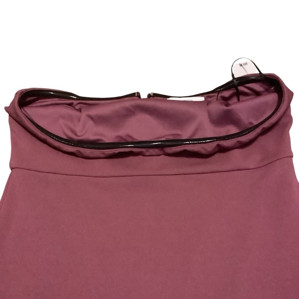 RICKI’S NWT MAUVE STRAPLESS DRESS WITH A CASCADING RUFFLE SLIT/ Size 8 - Picture 9 of 15